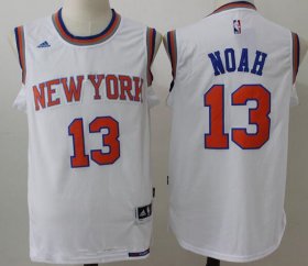 Wholesale Cheap Men\'s New York Knicks #13 Joakim Noah White Stitched NBA Adidas Revolution 30 Swingman Jersey