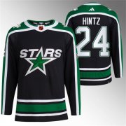 Wholesale Cheap Men's Dallas Stars #24 Roope Hintz Black 2022-23 Reverse Retro Stitched Jersey