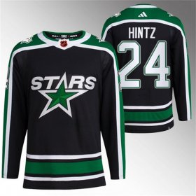 Wholesale Cheap Men\'s Dallas Stars #24 Roope Hintz Black 2022-23 Reverse Retro Stitched Jersey