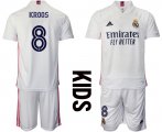 Wholesale Cheap Youth 2020-2021 club Real Madrid home 8 white Soccer Jerseys