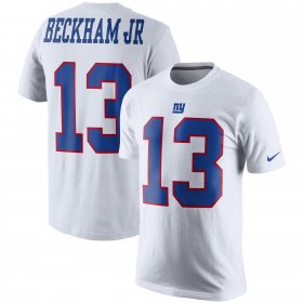 Wholesale Cheap Nike New York Giants #13 Odell Beckham Jr Color Rush 2.0 Name & Number T-Shirt White