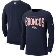 Wholesale Cheap Denver Broncos Nike Sideline Property Of Performance Long Sleeve T-Shirt Navy