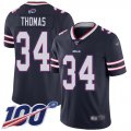 Wholesale Cheap Nike Bills #34 Thurman Thomas Navy Men's Stitched NFL Limited Inverted Legend 100th Season Jersey