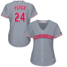 Wholesale Cheap Reds #24 Tony Perez Grey Road Women\'s Stitched MLB Jersey