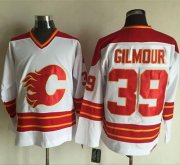 Wholesale Cheap Flames #39 Doug Gilmour White CCM Throwback Stitched NHL Jersey