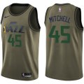 Wholesale Cheap Nike Jazz #45 Donovan Mitchell Green Salute to Service NBA Swingman Jersey