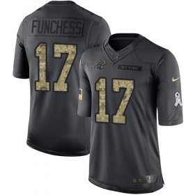 Wholesale Cheap Nike Panthers #17 Devin Funchess Black Men\'s Stitched NFL Limited 2016 Salute to Service Jersey