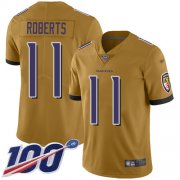Wholesale Cheap Nike Ravens #11 Seth Roberts Gold Men's Stitched NFL Limited Inverted Legend 100th Season Jersey