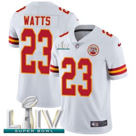 Wholesale Cheap Nike Chiefs #23 Armani Watts White Super Bowl LIV 2020 Youth Stitched NFL Vapor Untouchable Limited Jersey
