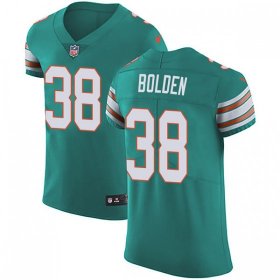 Wholesale Cheap Nike Dolphins #38 Brandon Bolden Aqua Green Alternate Men\'s Stitched NFL Vapor Untouchable Elite Jersey