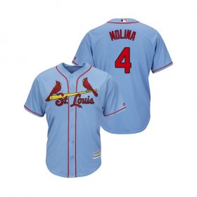 Wholesale Cheap Cardinals #4 Yadier Molina Horizon Blue Alternate 2019 Cool Base Stitched MLB Jersey