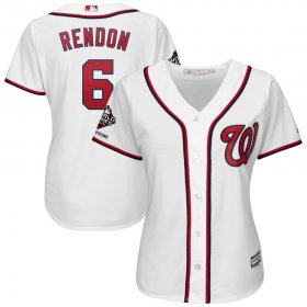 Wholesale Cheap Washington Nationals #6 Anthony Rendon Majestic Women\'s 2019 World Series Champions Home Official Cool Base Bar Patch Player Jersey White