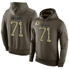 Wholesale Cheap NFL Men\'s Nike Washington Redskins #71 Trent Williams Stitched Green Olive Salute To Service KO Performance Hoodie