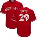Wholesale Cheap Blue Jays #29 Devon Travis Red New Cool Base Canada Day Stitched MLB Jersey