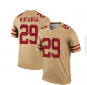 Wholesale Cheap Men\'s San Francisco 49ers #29 Talanoa Hufanga Gold Inverted Legend Jersey