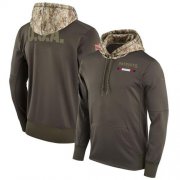 Wholesale Cheap Men's New England Patriots Nike Olive Salute to Service Sideline Therma Pullover Hoodie