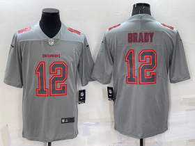 Wholesale Men\'s Tampa Bay Buccaneers #12 Tom Brady Grey Atmosphere Fashion Vapor Untouchable Stitched Limited Jersey