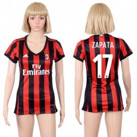 Wholesale Cheap Women\'s AC Milan #17 C.Zapata Home Soccer Club Jersey