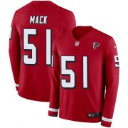 Wholesale Cheap Nike Falcons #51 Alex Mack Red Team Color Men's Stitched NFL Limited Therma Long Sleeve Jersey