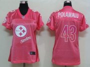 Wholesale Cheap Nike Steelers #43 Troy Polamalu Pink Women's Fem Fan NFL Game Jersey