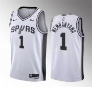 Wholesale Cheap Men's San Antonio Spurs #1 Victor Wembanyama White 2022-23 Association Edition Stitched Basketball Jersey