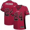 Wholesale Cheap Nike Falcons #24 Devonta Freeman Red Team Color Women's Stitched NFL Elite Drift Fashion Jersey