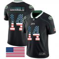 Wholesale Cheap Nike Jets #14 Sam Darnold Black Men's Stitched NFL Limited Rush USA Flag Jersey