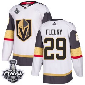 Wholesale Cheap Adidas Golden Knights #29 Marc-Andre Fleury White Road Authentic 2018 Stanley Cup Final Stitched NHL Jersey