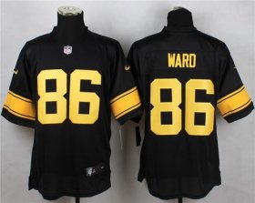 Wholesale Cheap Nike Steelers #86 Hines Ward Black(Gold No.) Men\'s Stitched NFL Elite Jersey