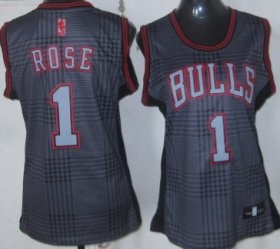 Wholesale Cheap Chicago Bulls #1 Derrick Rose Black Rhythm Fashion Womens Jersey
