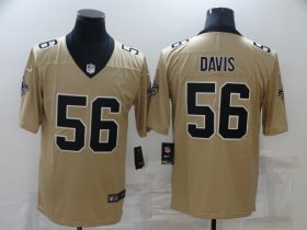 Wholesale Cheap Men\'s New Orleans Saints #56 Demario Davis Gold 2019 Inverted Legend Stitched NFL Nike Limited Jersey