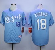 Wholesale Cheap Royals #18 Ben Zobrist Light Blue Alternate 1 Cool Base Stitched MLB Jersey