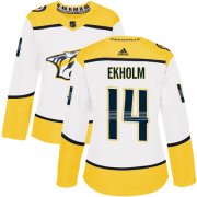 Wholesale Cheap Adidas Predators #14 Mattias Ekholm White Road Authentic Women's Stitched NHL Jersey