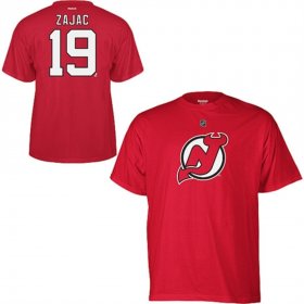 Wholesale Cheap New Jersey Devils #19 Travis Zajac Reebok Name and Number Player T-Shirt Red