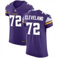 Wholesale Cheap Nike Vikings #72 Ezra Cleveland Purple Team Color Men's Stitched NFL Vapor Untouchable Elite Jersey