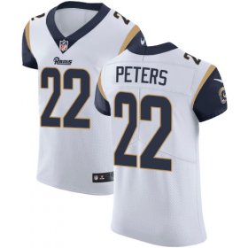 Wholesale Cheap Nike Rams #22 Marcus Peters White Men\'s Stitched NFL Vapor Untouchable Elite Jersey
