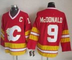 Wholesale Cheap Flames #9 Lanny McDonald Red CCM Throwback Stitched NHL Jersey