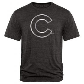 Wholesale Cheap Chicago Cubs Fanatics Apparel Platinum Collection Tri-Blend T-Shirt Black
