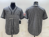 Wholesale Cheap Men's Chicago Bears Blank Grey With Patch Cool Base Stitched Baseball Jersey