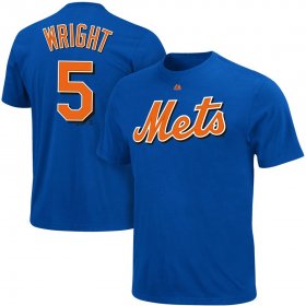 Wholesale Cheap New York Mets #5 David Wright Majestic Official Name and Number T-Shirt Royal