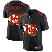 Wholesale Cheap Kansas City Chiefs #19 Joe Montana Men's Nike Team Logo Dual Overlap Limited NFL Jersey Black