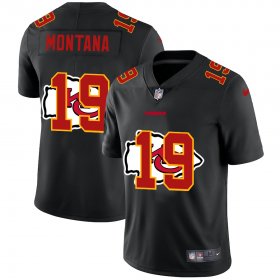 Wholesale Cheap Kansas City Chiefs #19 Joe Montana Men\'s Nike Team Logo Dual Overlap Limited NFL Jersey Black