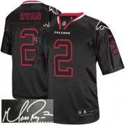 Wholesale Cheap Nike Falcons #2 Matt Ryan Lights Out Black Men's Stitched NFL Elite Autographed Jersey