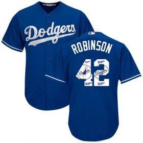 Wholesale Cheap Dodgers #42 Jackie Robinson Blue Team Logo Fashion Stitched MLB Jersey