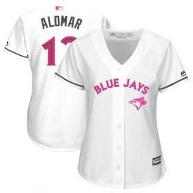 Wholesale Cheap Blue Jays #12 Roberto Alomar White Mother\'s Day Cool Base Women\'s Stitched MLB Jersey