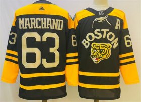 Cheap Men\'s Boston Bruins #63 Brad Marchand Black Classic Primegreen Stitched Jersey