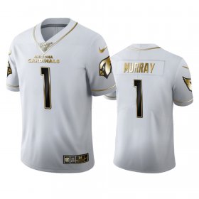 Wholesale Cheap Arizona Cardinals #1 Kyler Murray Men\'s Nike White Golden Edition Vapor Limited NFL 100 Jersey