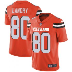 Wholesale Cheap Nike Browns #80 Jarvis Landry Orange Alternate Men\'s Stitched NFL Vapor Untouchable Limited Jersey