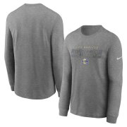 Wholesale Cheap Los Angeles Rams Nike Fan Gear Playbook Long Sleeve T-Shirt Gray