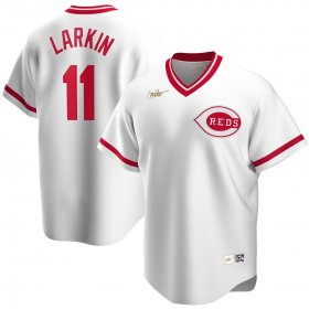 Wholesale Cheap Cincinnati Reds #11 Barry Larkin Nike Home Cooperstown Collection Player MLB Jersey White